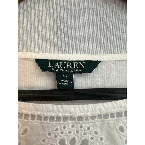 Women’s Green Label Ralph Lauren Size XL White with Embroidery Short Sleeve. - Picture 3 of 4
